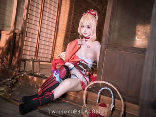 萌新推特00后露脸美少女▌白莉爱吃巧克力▌超美画风Cos原神宵宫 可爱小萝莉 三点全露又粉又嫩